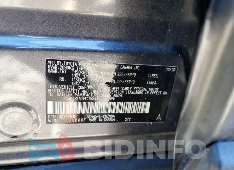 2T3A1RFV2MC155449 Photo# 13