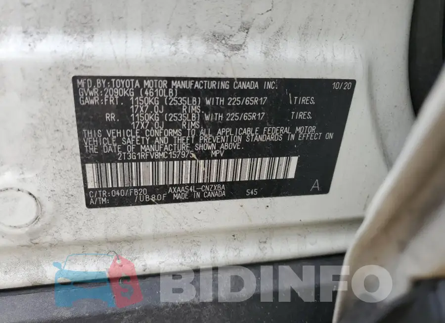 2T3G1RFV8MC157975 Photo# 13
