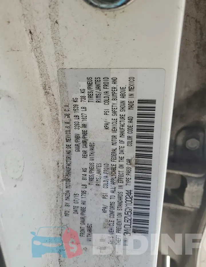 3MYDLBZV5GY100244 Photo# 12