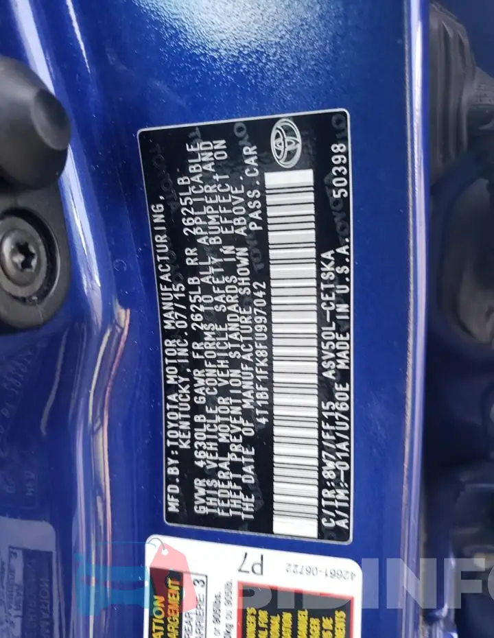 4T1BF1FK8FU997042 Photo# 12