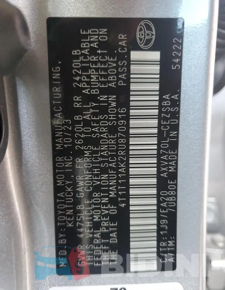 4T1T11AK2RU870916 Photo# 12