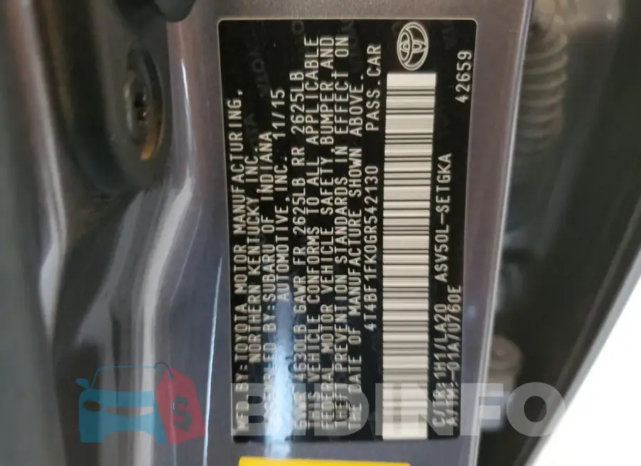 4T4BF1FK0GR542130 Photo# 12