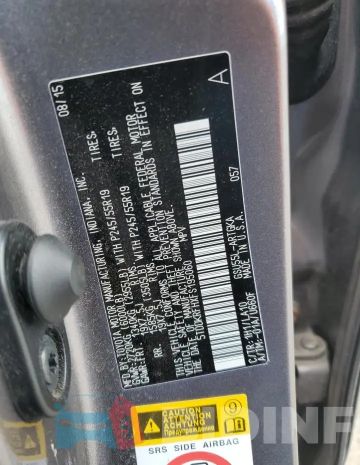 5TDDKRFHXFS195060 Photo# 14
