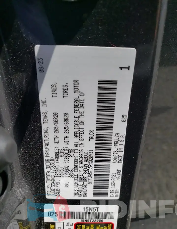 5TFJA5EC5RX020931 Photo# 12