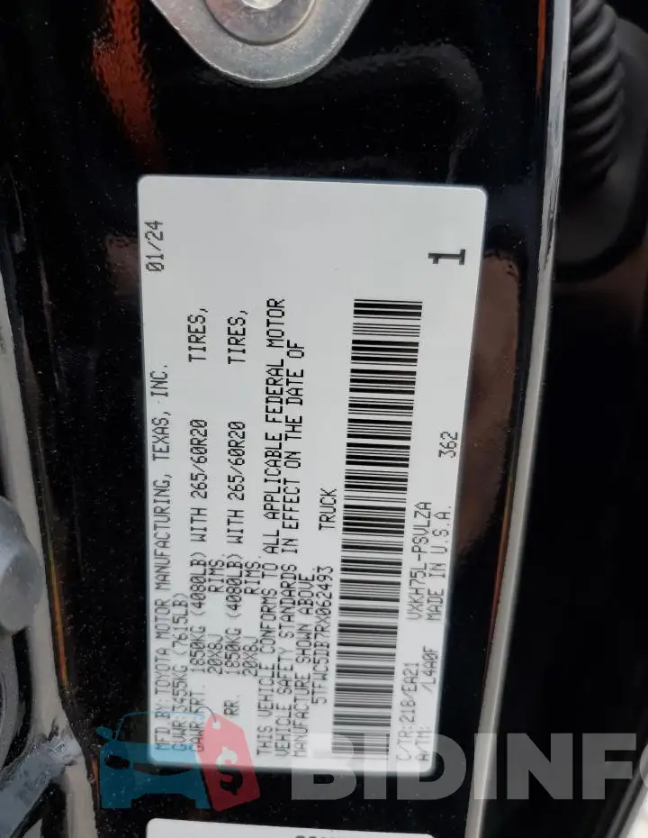5TFWC5DB7RX062493 Photo# 12