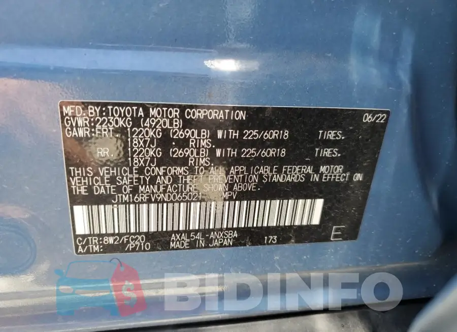JTM16RFV9ND065021 Photo# 13
