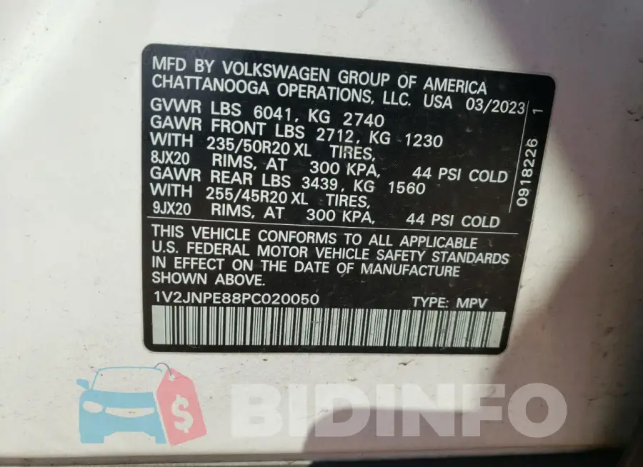 1V2JNPE88PC020050 Photo# 14