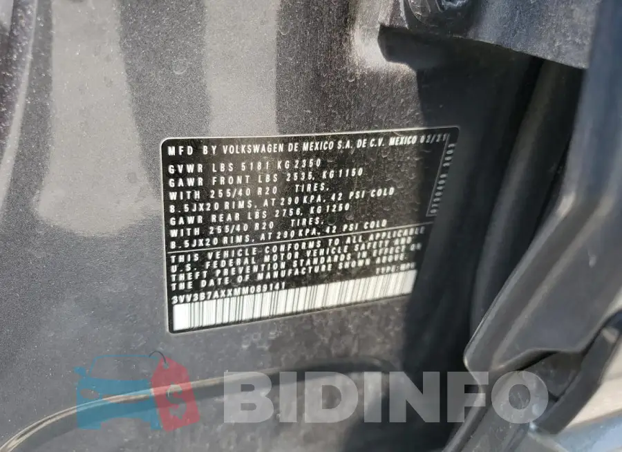 3VV3B7AXXMM089141 Photo# 13