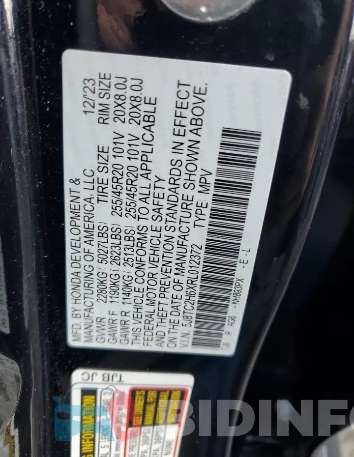 5J8TC2H6XRL012372 Photo# 13