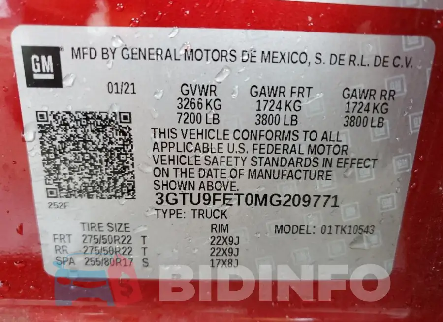 3GTU9FET0MG209771 Photo# 12