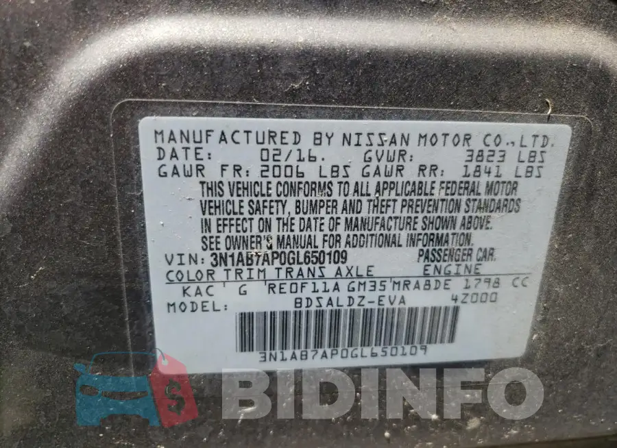 3N1AB7AP0GL650109 Photo# 12