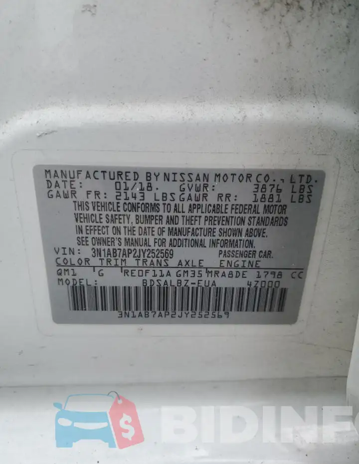 3N1AB7AP2JY252569 Photo# 12
