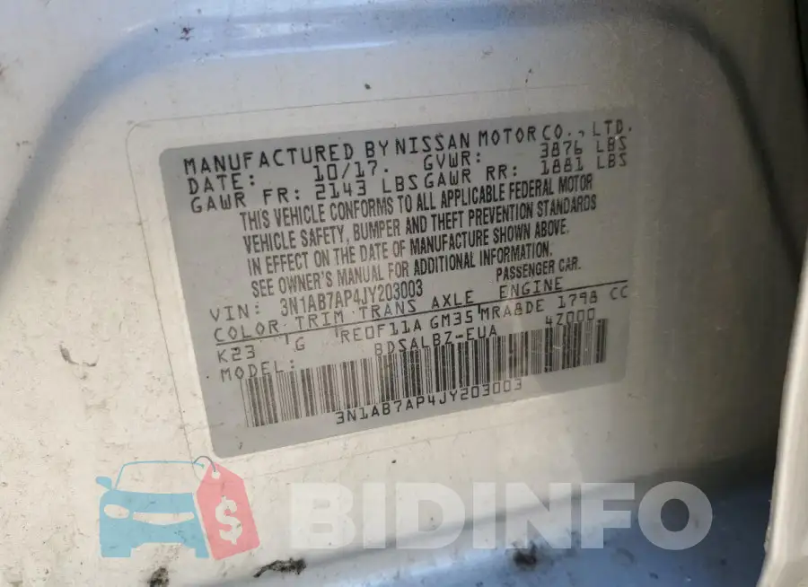3N1AB7AP4JY203003 Photo# 12