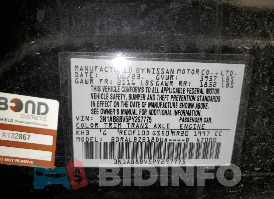 3N1AB8BV5PY297775 Photo# 13