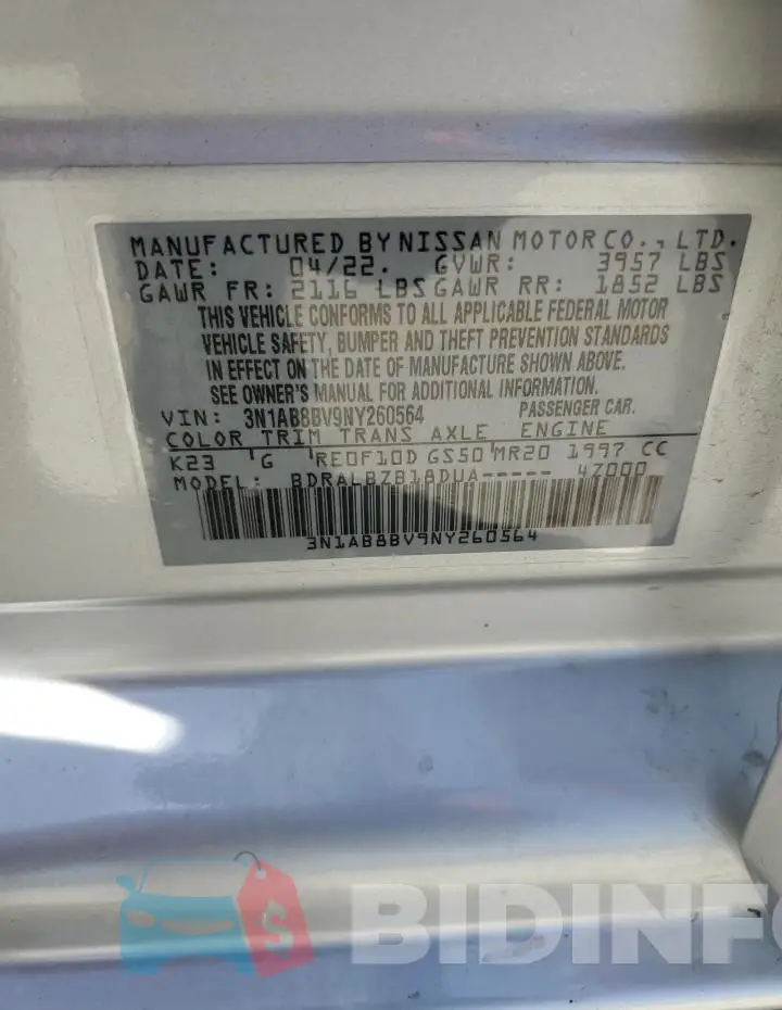 3N1AB8BV9NY260564 Photo# 12