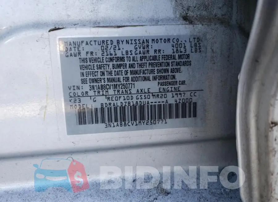 3N1AB8CV1MY250771 Photo# 13