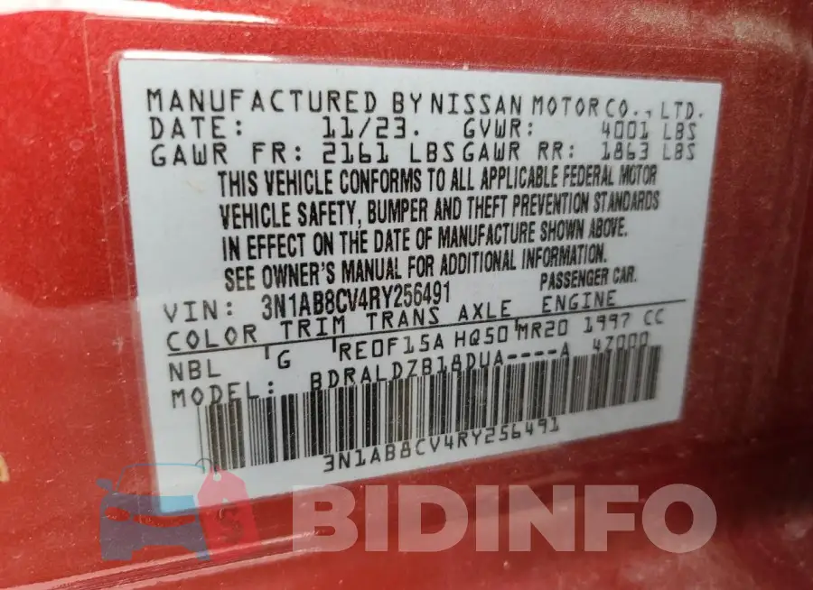 3N1AB8CV4RY256491 Photo# 12