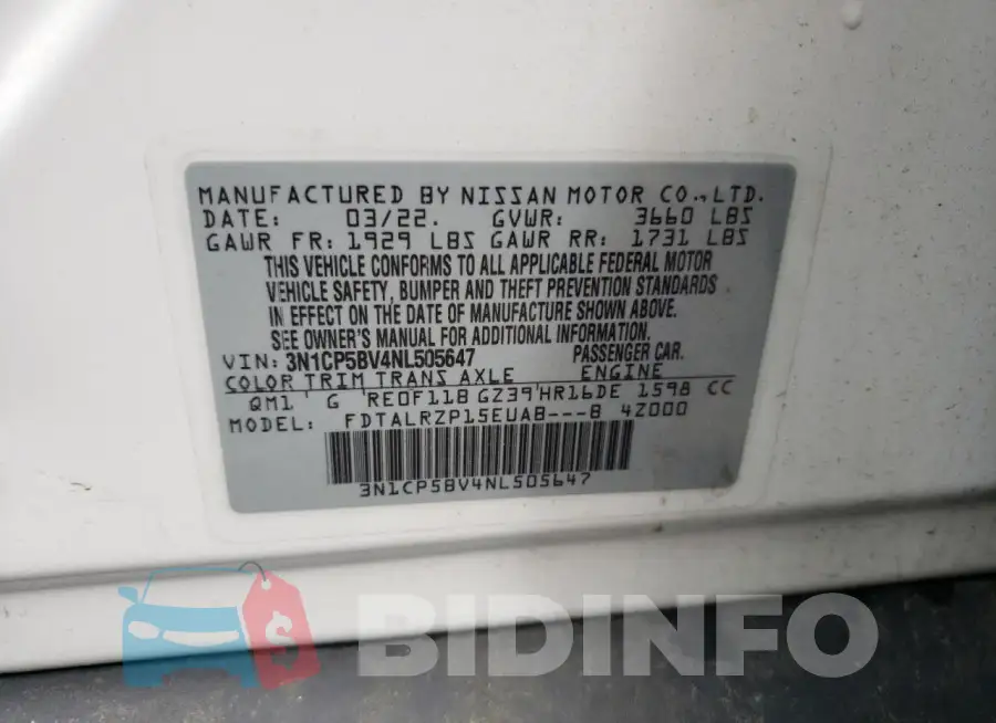 3N1CP5BV4NL505647 Photo# 13