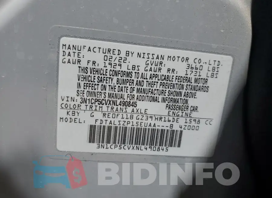 3N1CP5CVXNL490845 Photo# 13