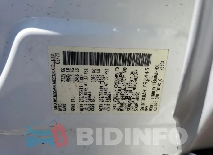 5N1BT3CB2PC792445 Photo# 14