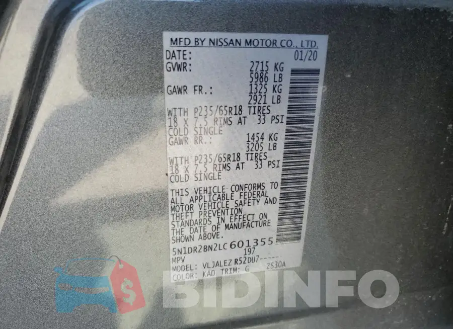 5N1DR2BN2LC601355 Photo# 13
