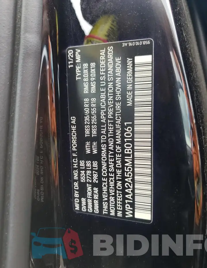 WP1AA2A55MLB01061 Photo# 12