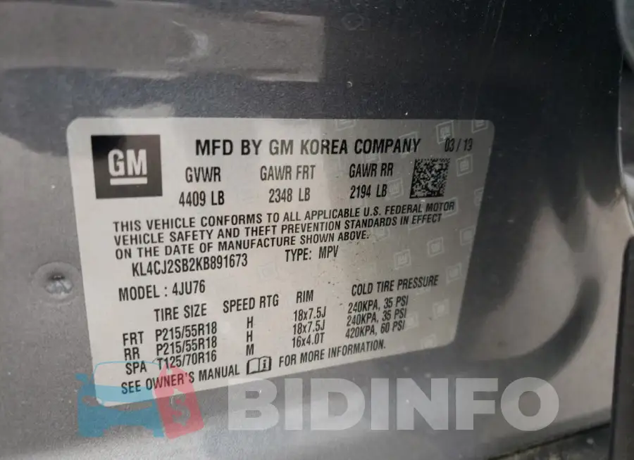 KL4CJ2SB2KB891673 Photo# 12
