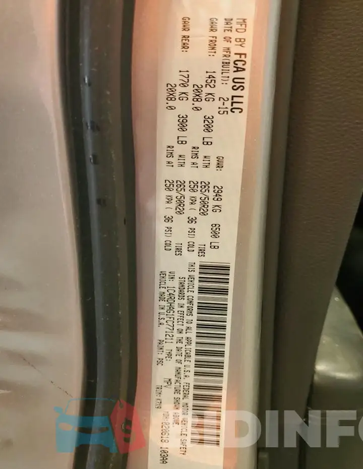 1C4RDHAG1FC771211 Photo# 13