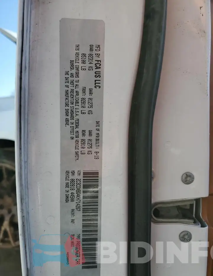 2C3CDXBG4KH714267 Photo# 12
