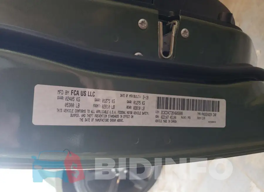 2C3CDXCT2KH605608 Photo# 12