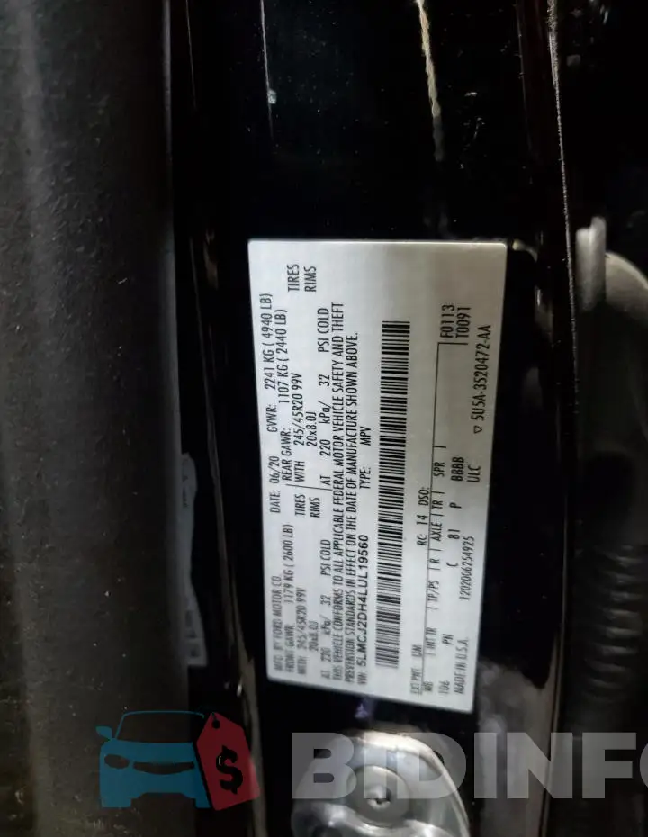 5LMCJ2DH4LUL19560 Photo# 13