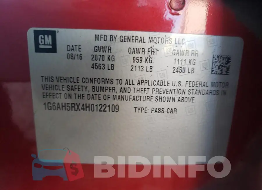 1G6AH5RX4H0122109 Photo# 13
