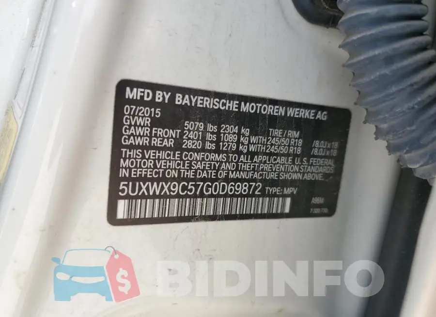 5UXWX9C57G0D69872 Photo# 12