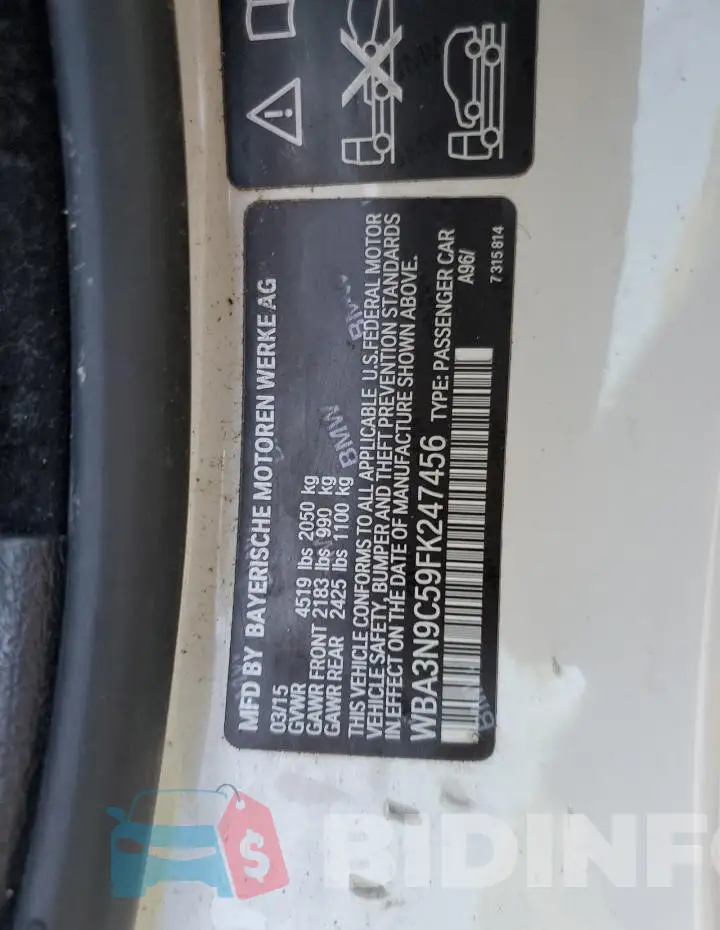 WBA3N9C59FK247456 Photo# 12