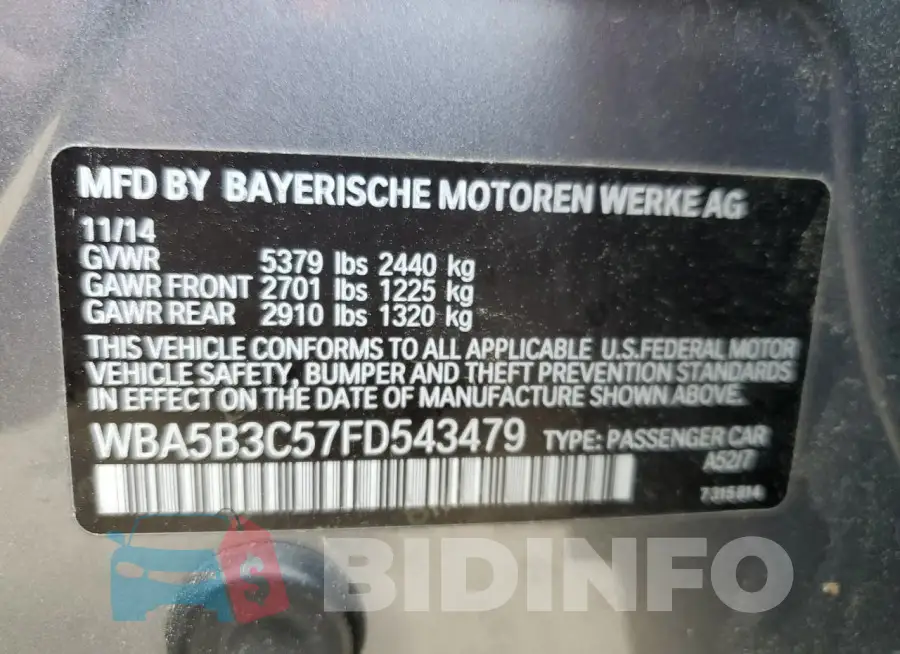 WBA5B3C57FD543479 Photo# 12