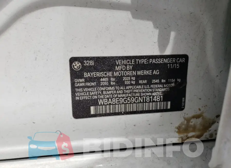 WBA8E9G59GNT81481 Photo# 13
