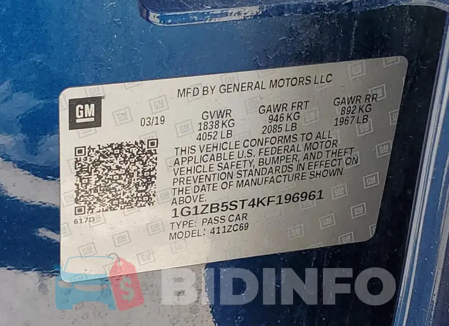 1G1ZB5ST4KF196961 Photo# 12