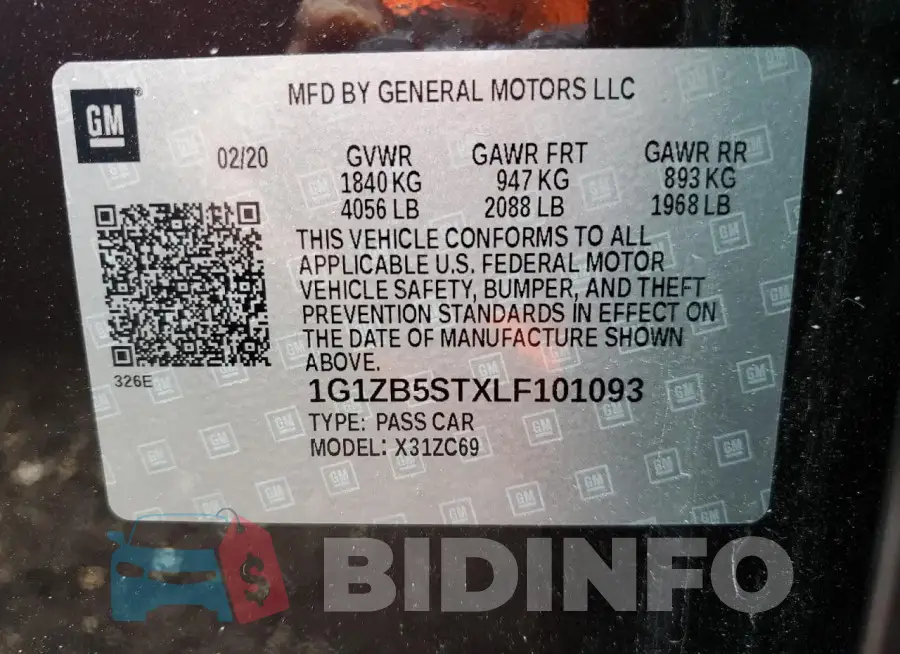 1G1ZB5STXLF101093 Photo# 12