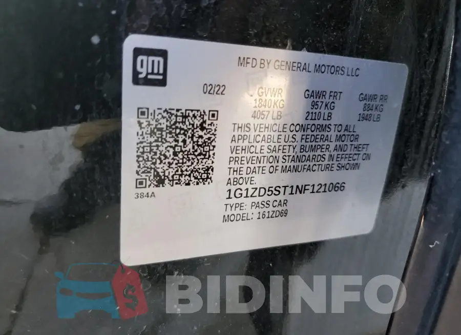 1G1ZD5ST1NF121066 Photo# 13