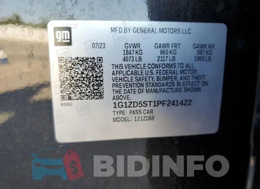 1G1ZD5ST1PF241422 Photo# 13