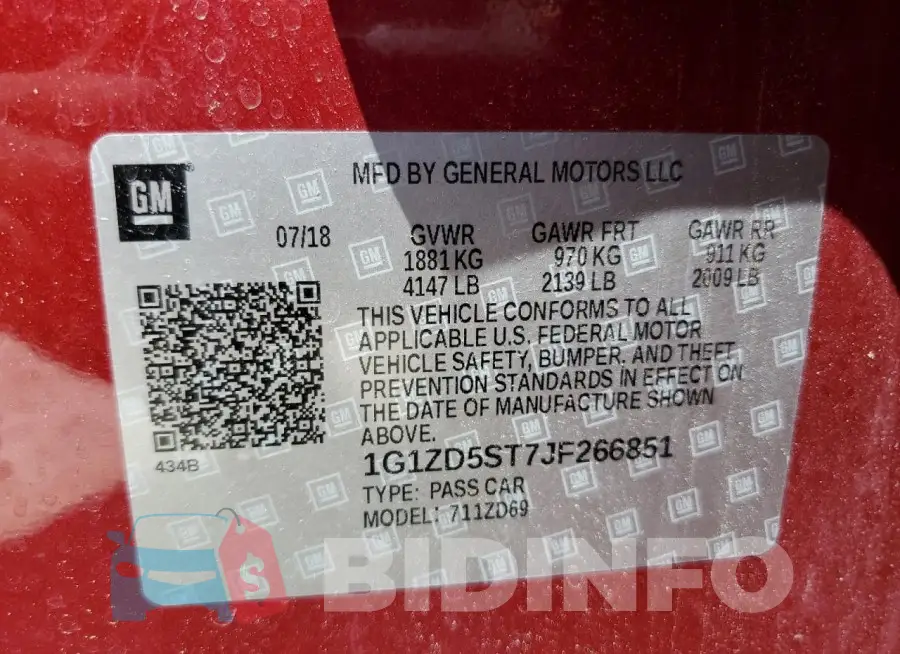 1G1ZD5ST7JF266851 Photo# 12