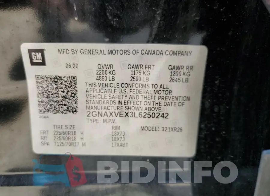 2GNAXVEX3L6250242 Photo# 12