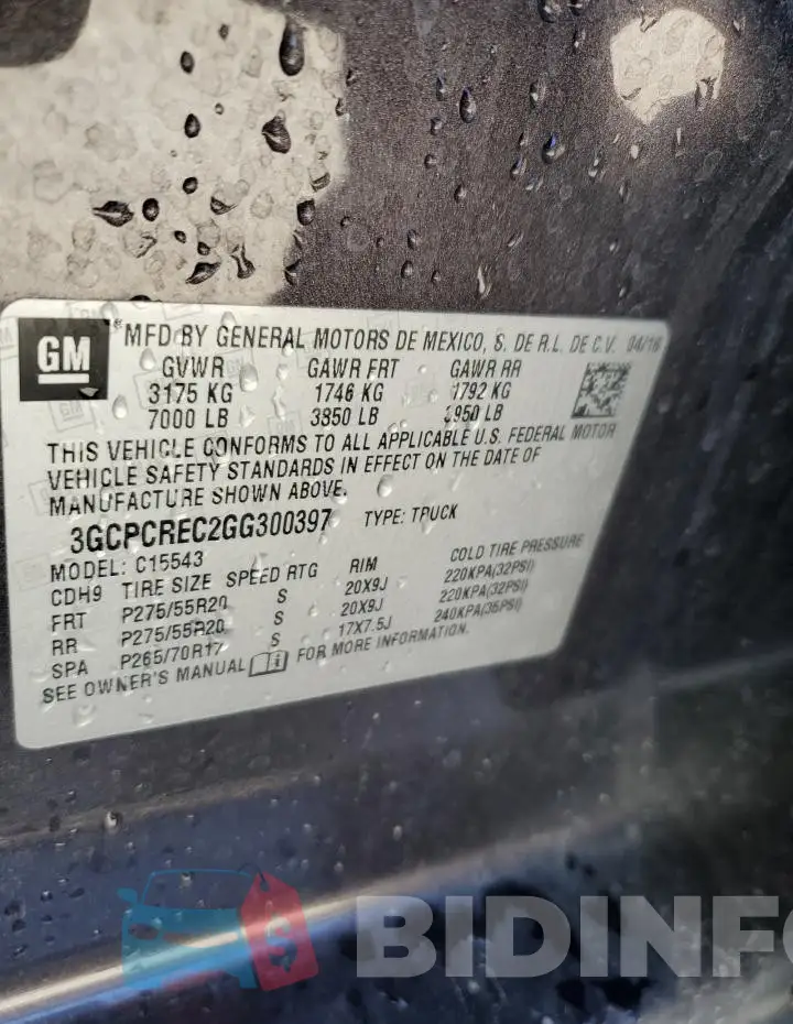 3GCPCREC2GG300397 Photo# 12