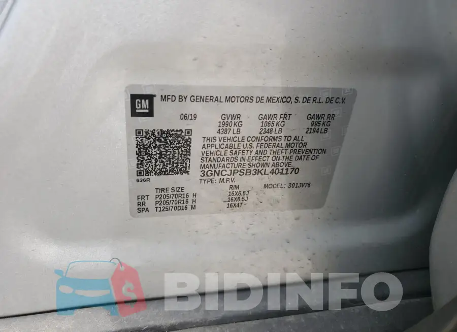 3GNCJPSB3KL401170 Photo# 13