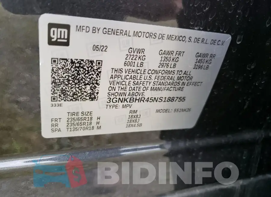 3GNKBHR45NS188755 Photo# 14