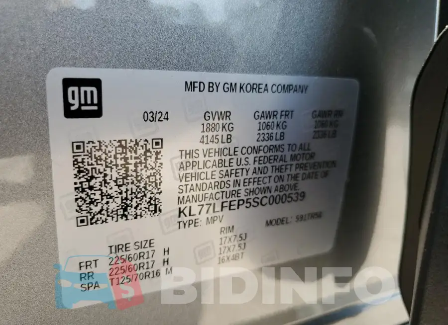 KL77LFEP5SC000539 Photo# 13