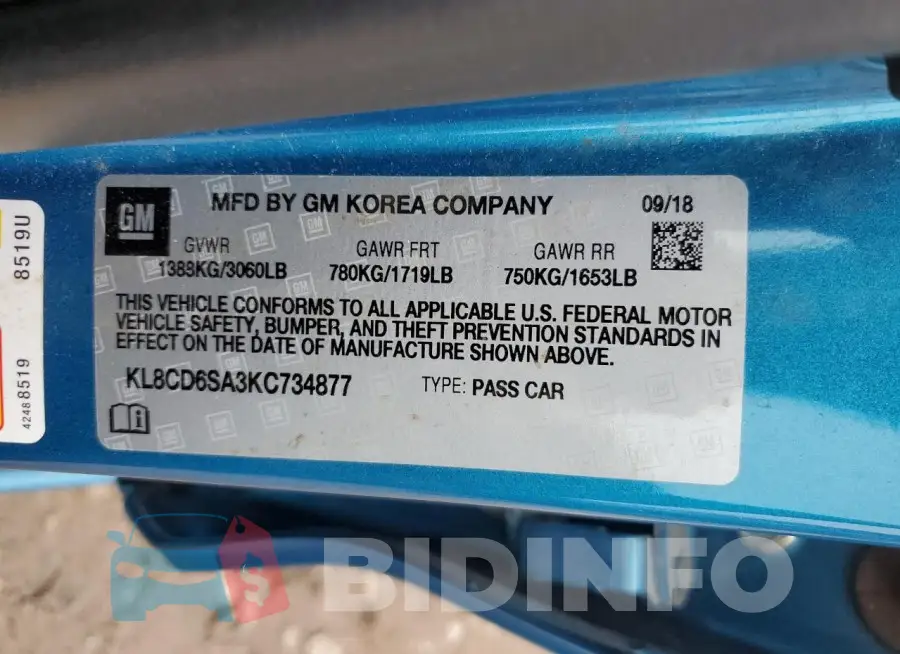 KL8CD6SA3KC734877 Photo# 13