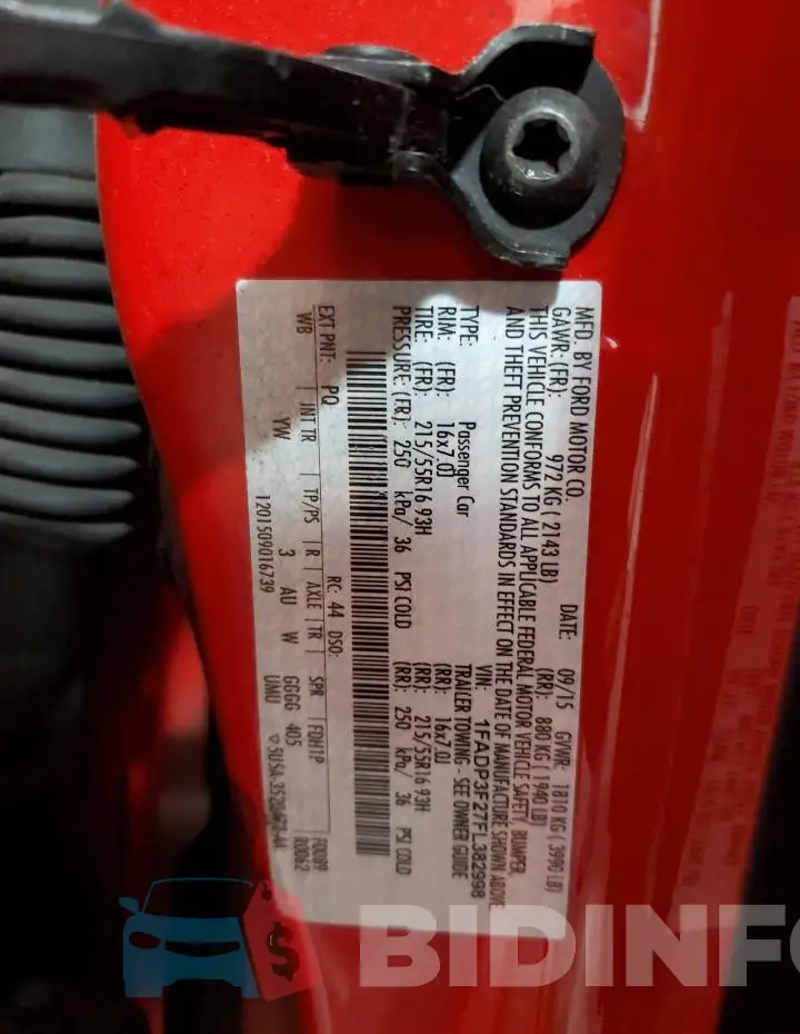 1FADP3F27FL382998 Photo# 12