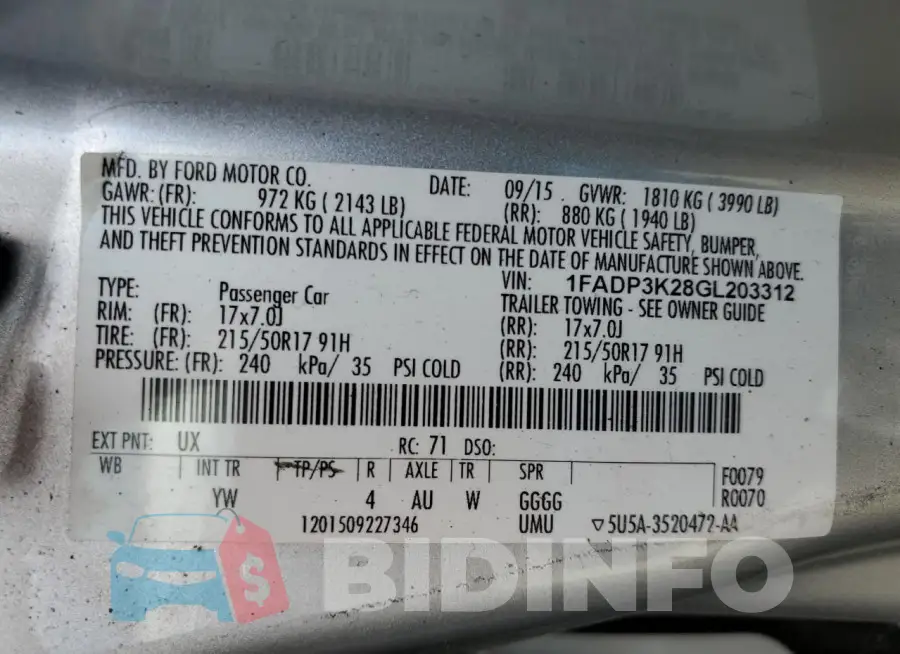 1FADP3K28GL203312 Photo# 12