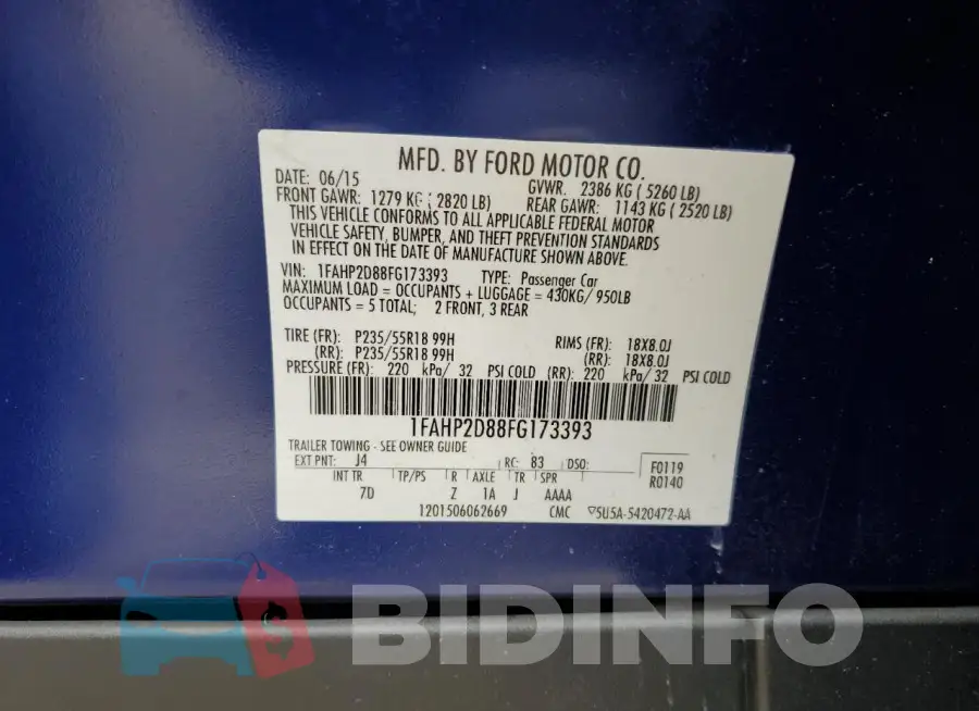 1FAHP2D88FG173393 Photo# 12